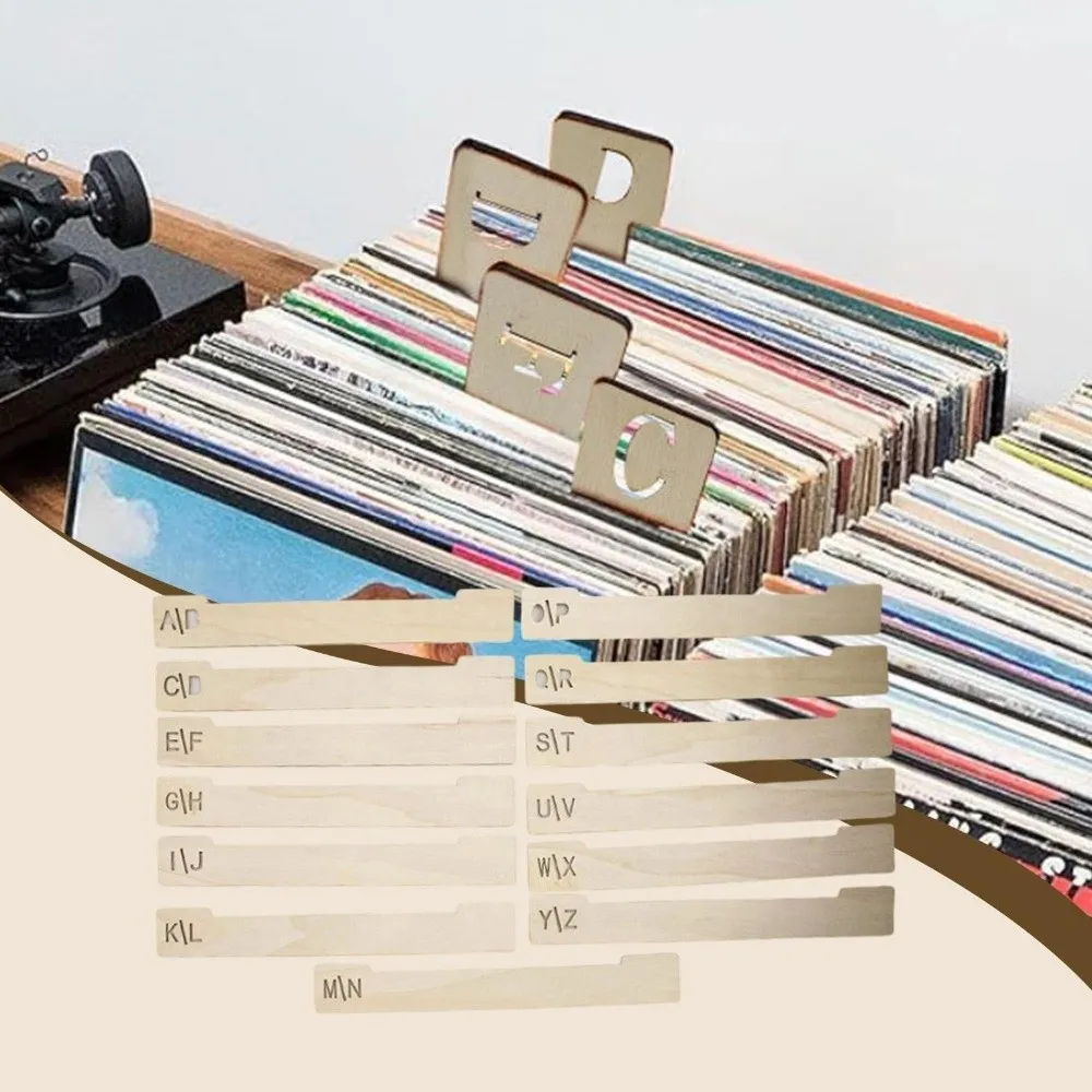 Wooden Vinyl Record Dividers Versatile Efficient Record Dividers File Dividers Alphabetical a-Z Time-saving