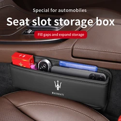 For Maserati Ghibli Grecale Coupe Quattroporte Levante GranTurismo MC20 Spyder Car Seat Multifunctional Gap Leather Storage Case