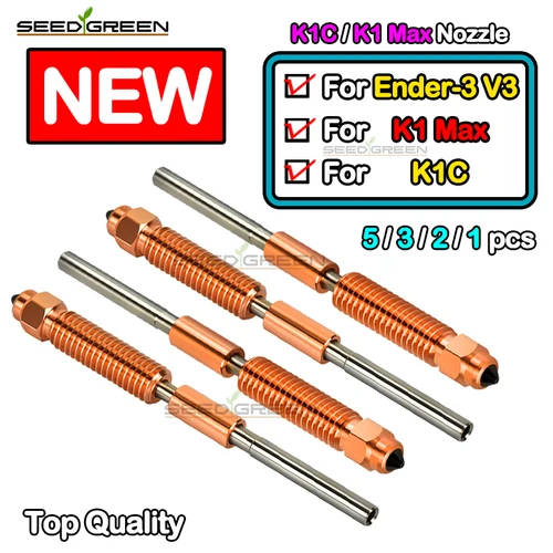 Boquilla para Creality K1C, todo en uno, acero endurecido, titanio, alto flujo, mejorada, K1C K1 Max, 0,2/0,4/0,6/0,8mm para Ender3 V3