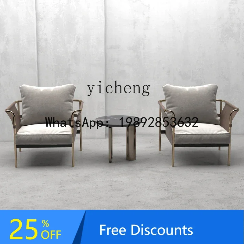D1 Minimalist Single Seater Model Room Armchair Modern High-End Affordable Luxury Steel Couch