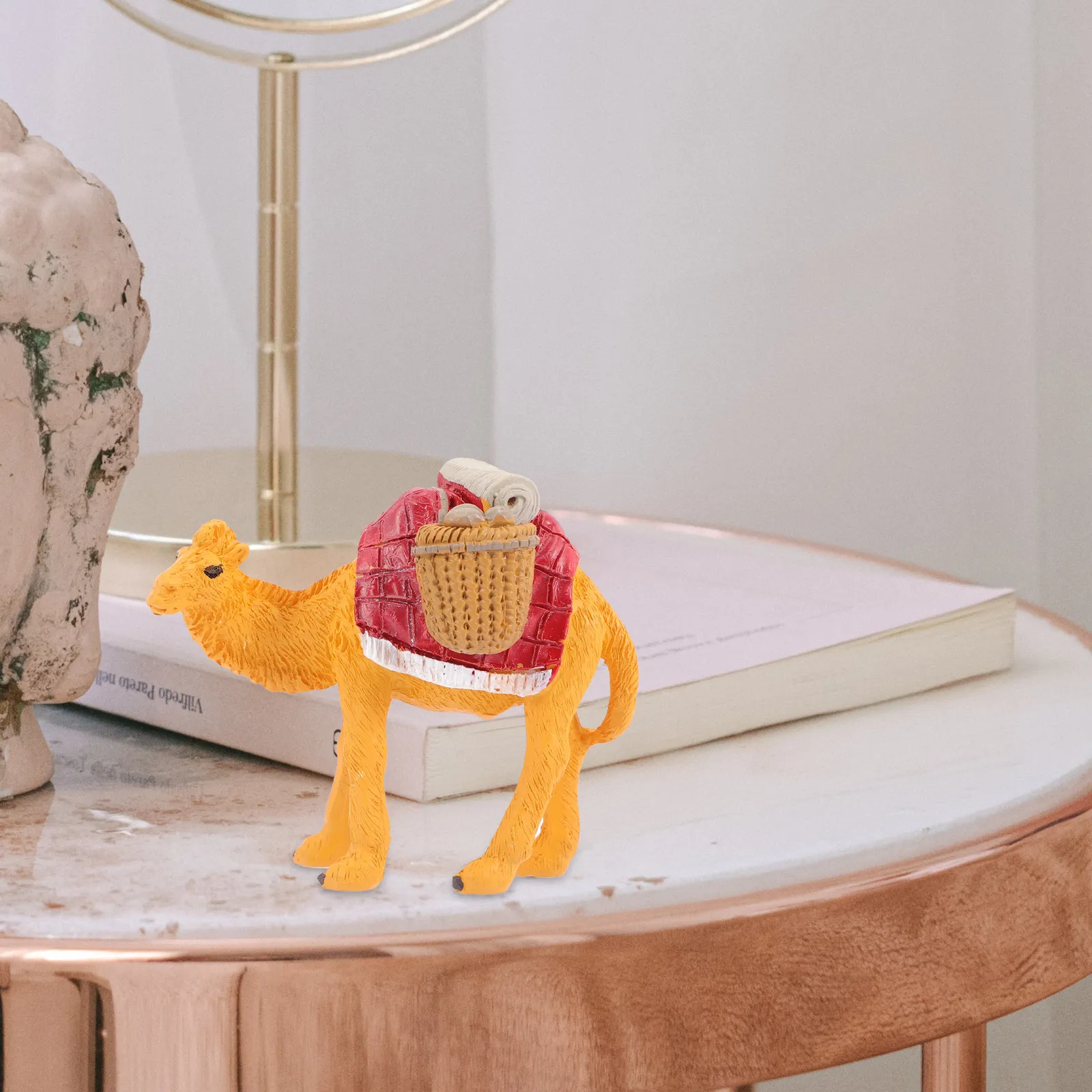 Miniature Camel Sculpture Small Realistic Desert Animal Figure Decorative Ornament for Garden Home Office Cake Display
