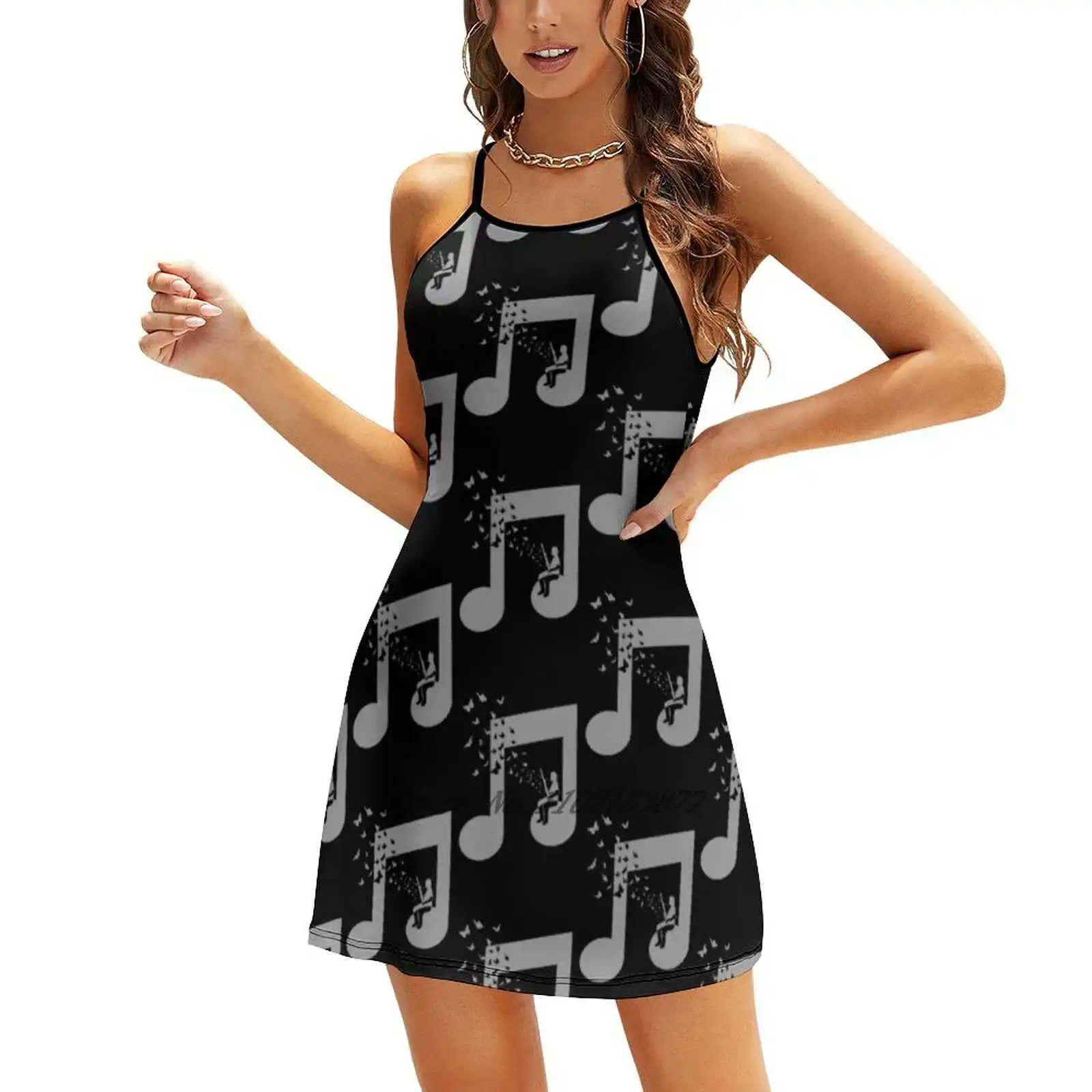 Bassoon Music - Music Theme Design Suitable For Men And Women Loose Pocket Dress Print Short Sleeve Dresses Multiple styles