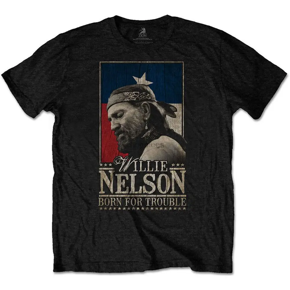 Willie Nelson Born for Trouble Official Tee T-Shirt Mens Unisex