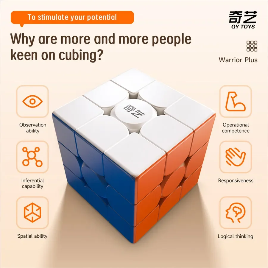 QiYi 18.8cm Warrior Plus Super Big 3x3x3 Cube Magic Puzzle  Magico Professional Educational Toy for Creative Gift