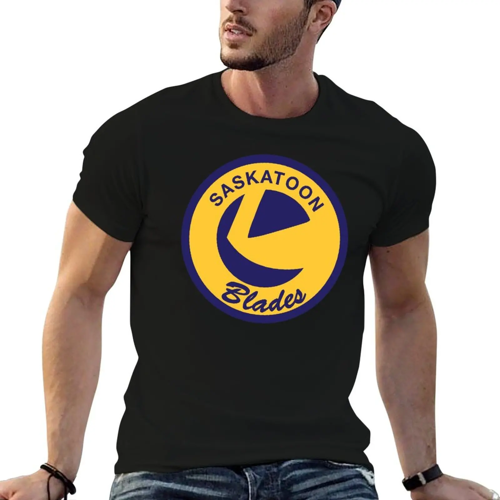 Saskatoon Blades T-Shirt blue lock shirts graphic tee oversized t shirts for men