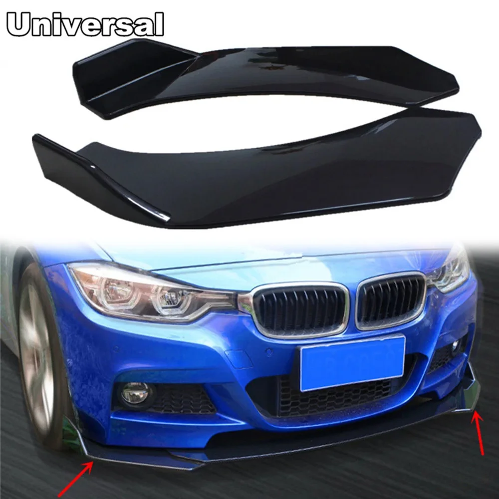 

2PCS Universal Car Side Skirt Wrap Angle Splitter ABS Rear Bumper Spoiler Lip Wing Trim Protection Anti-crash Diffuser Auto Part