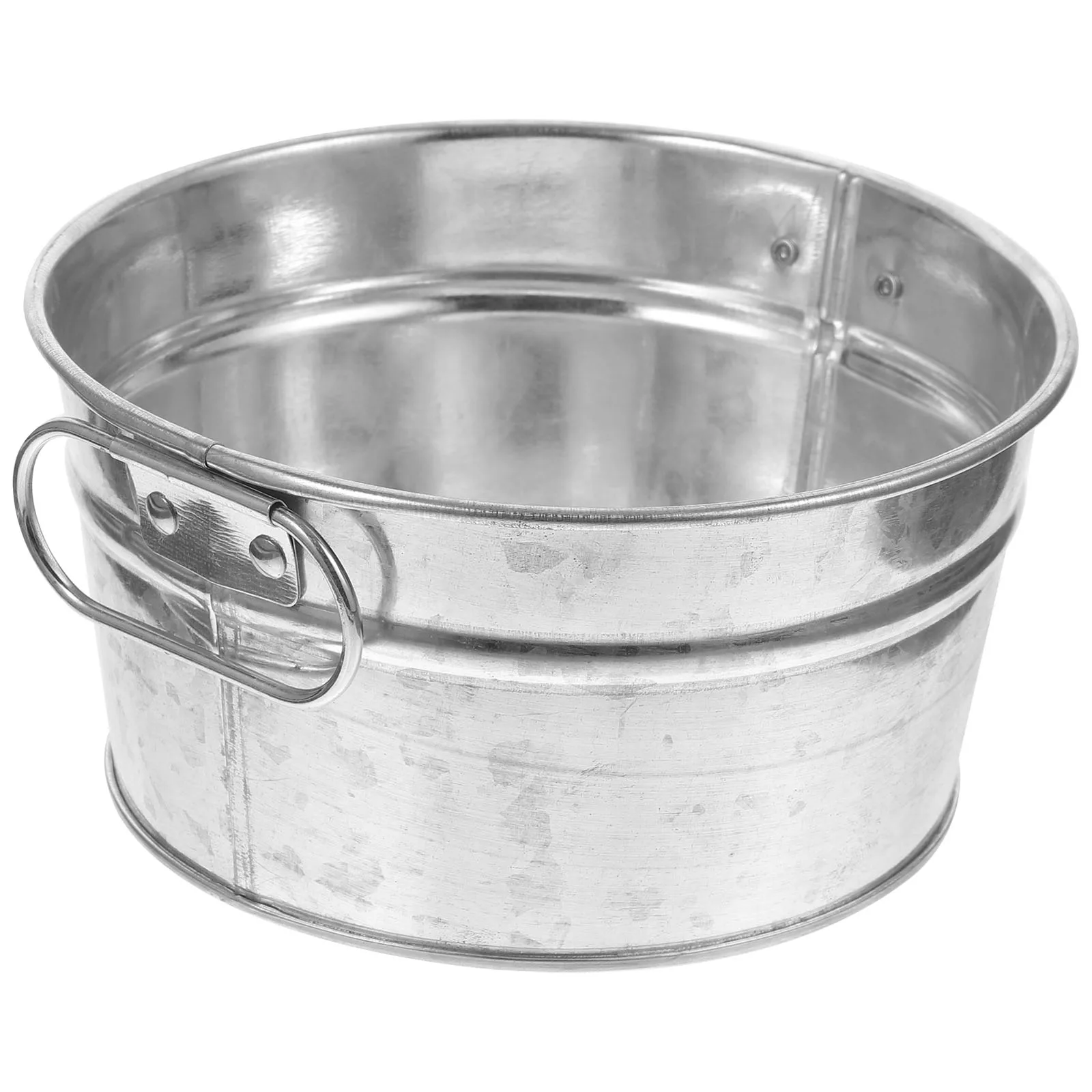 

Stainless Steel Snack Plate Multi-use Food Storage Bucket Metal Barrel Small Tin For Chips French Fries Popcorn Serving