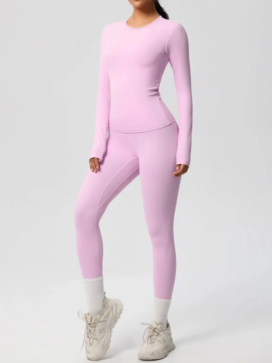 2PCS Women Tracksuit Long Sleeve Yoga Suit Sports Set Women's Gym Set Running Workout Sportswear Female Sports Yoga Clothing