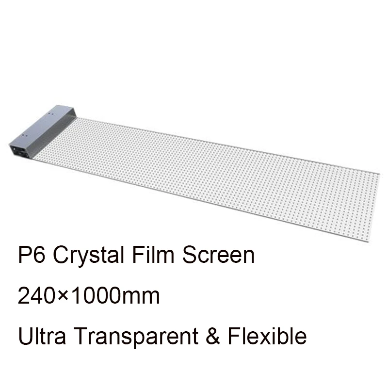 High Transparent Crystal Film LED Display Self Adhesive Flexible Ultra Thin Glass Screen For Indoor Semi Outdoor Advertising
