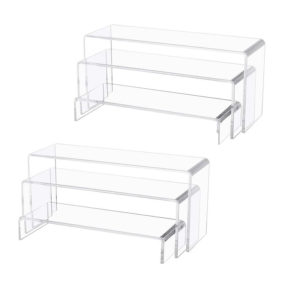 

Transparent Acrylic U-Shape Display Stand Organizers Cupcake Jewelry Perfume Doll Rack Blind Box Collectibles Storage Shelf