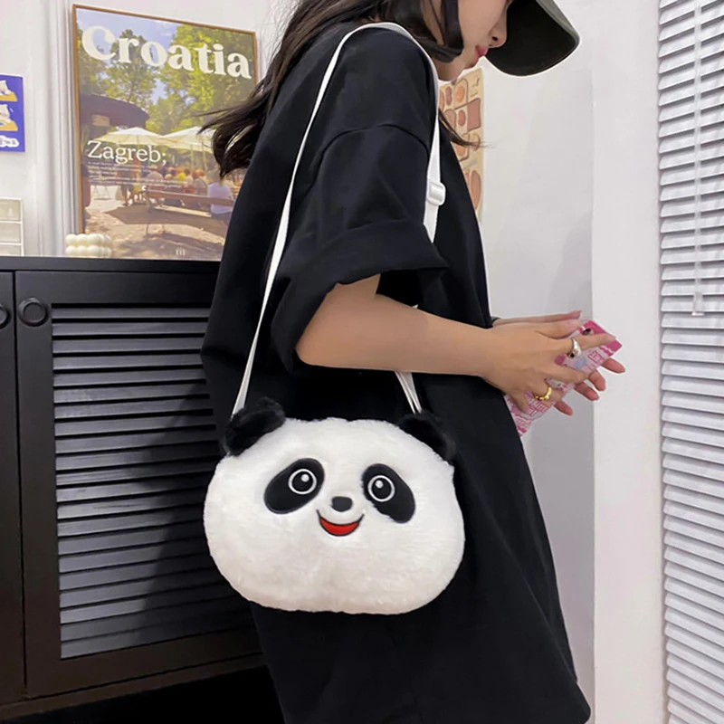 

New Cute Giant Panda Crossbody Bag Plush Cartoon Bag Panda Doll Plush Crossbody Bag Fashion Bag Leisure Bag Children's Gift Bag