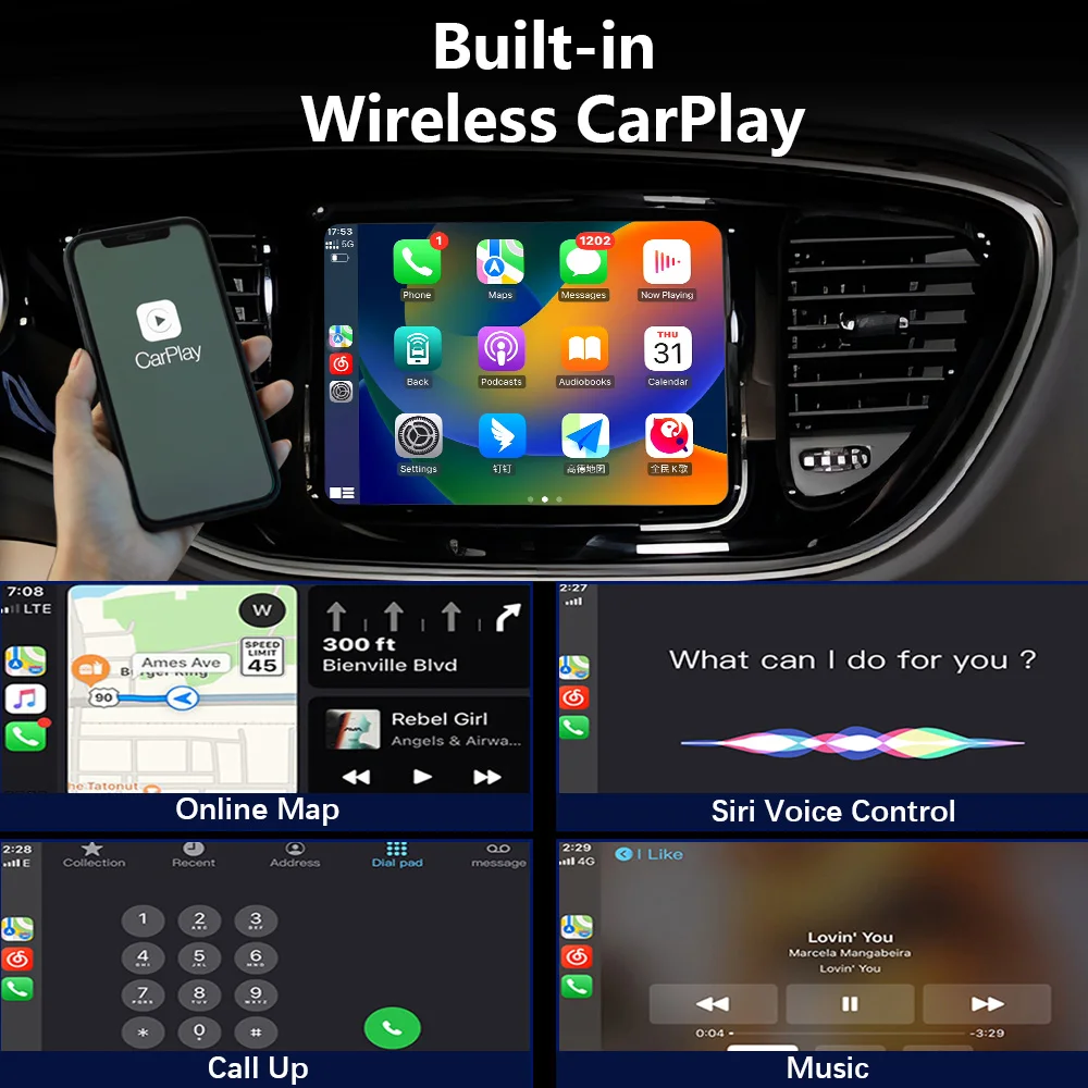 CHSTEK Android Car Player Radio For Jeep Compass Grand Cherokee Dodge Durango Charger Challenger Stereo Carplay WIFI Head Unit