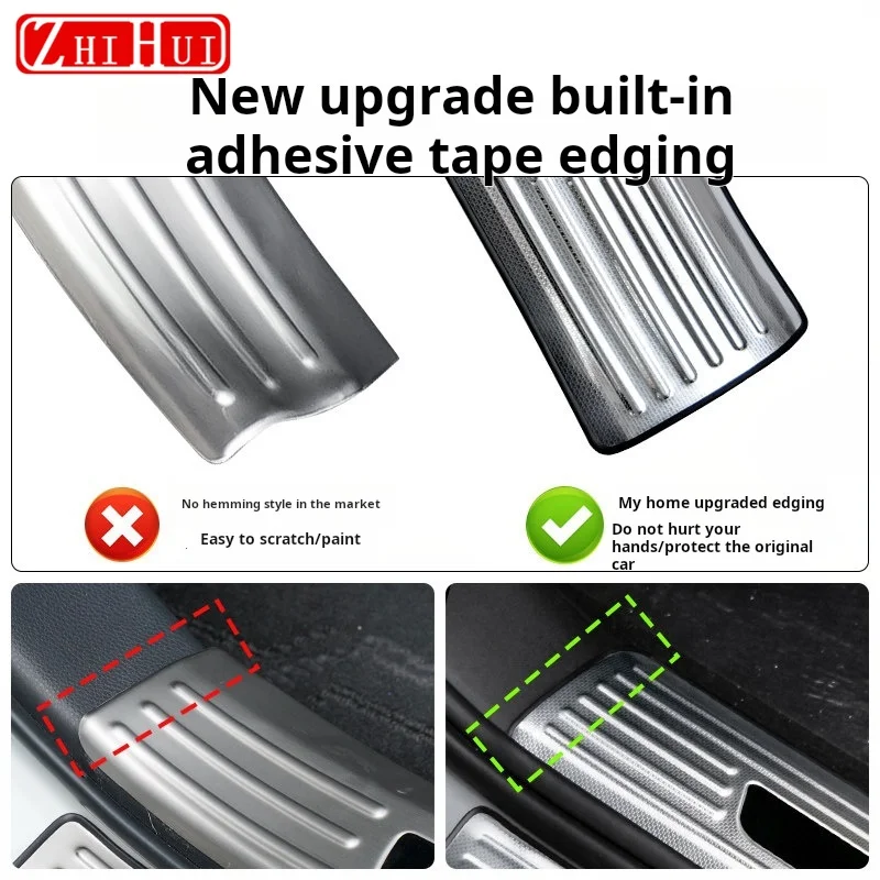 For Leapmotor C10 2024 2025 Car Styling Door Welcome Threshold Cover Guard Tread Plate Rear Bumper Protector Auto Accessories