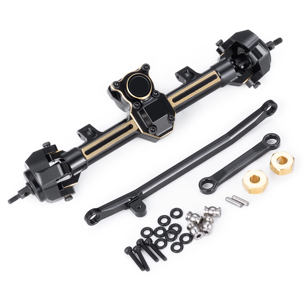 MIBIDAO Brass Weights Extended / Stock Length Front Rear Axle for Axial SCX24 Deadbolt C10 Wrangler Gladiator Bronco 1/24 RC Car