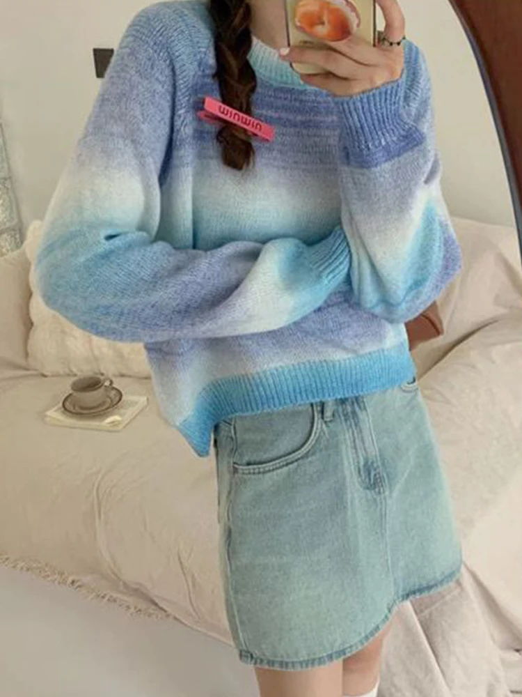 

Short style chic sweater ins autumn and winter new gentle niche design sense lazy style loose versatile knit pullover