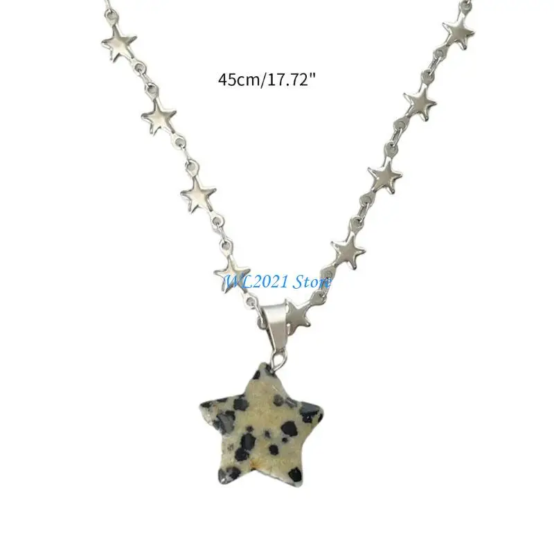 G5GC Ngôi Sao Thời Trang Mặt Dây Chuyền Vòng Cổ Ngôi Sao Dây Chuyền Vòng Cổ Choker Phát Hiện Đá Xương Đòn Dây Chuyền Trang Sức