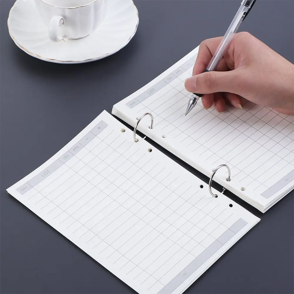 Students Weekly To do List 45 Sheets Dot Line A5 A6 A7 Loose Leaf Inner Page Paper Refill Notebook Refill Binder Inside Page