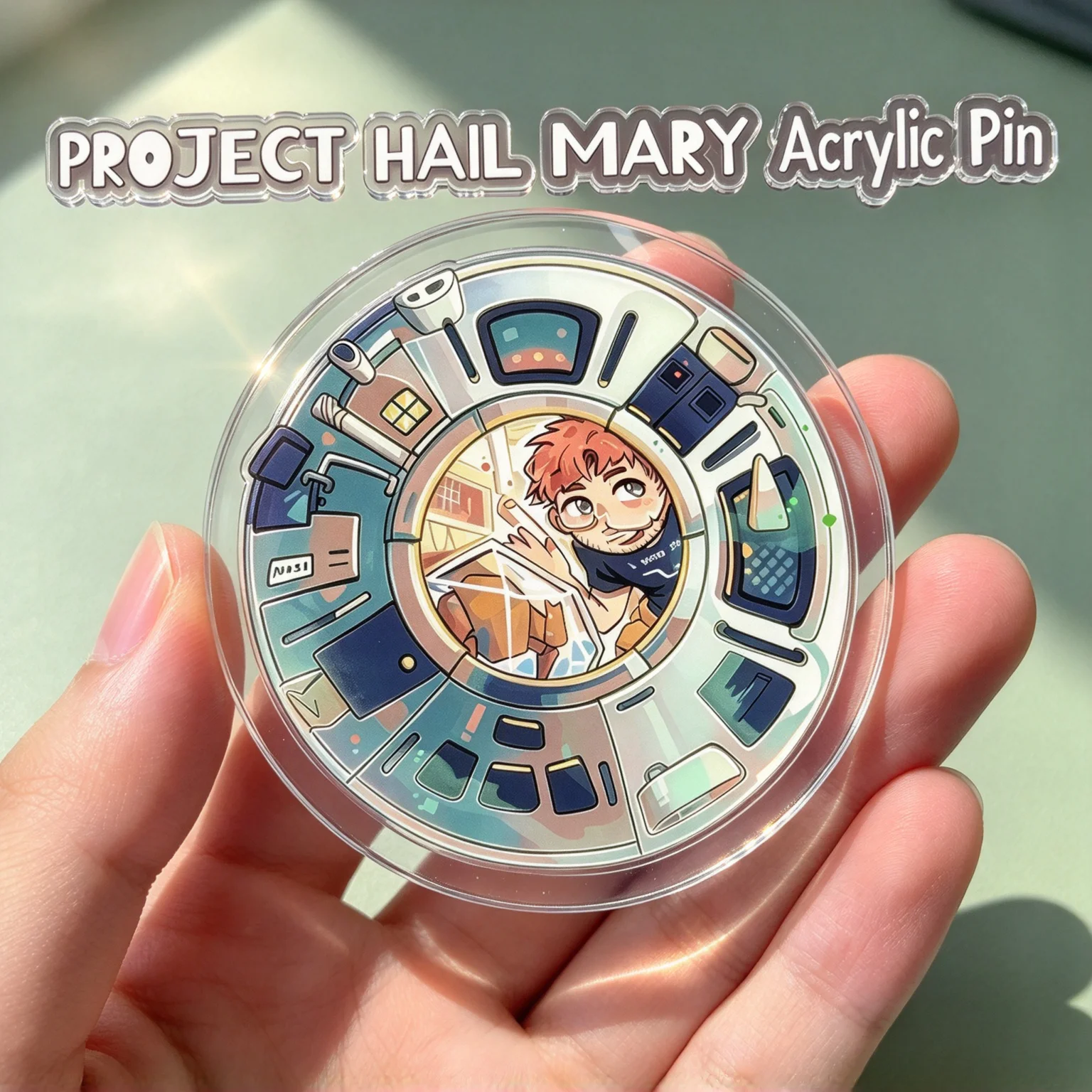 Project Hail Mary Acrylic Pin Grace Rocky Cartoon Lapel Badge Custom Book Character Cosplay Accessory Fans Collection Gift