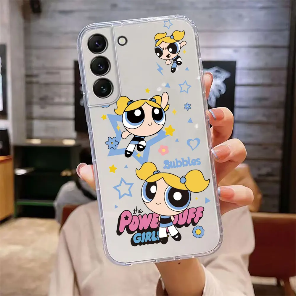 Cartoon Powerpuff Girls Case For Samsung Galaxy S24 S23 S22 S21 S20 FE Note 20 10 Ultra 5G S10 Plus Lite Case 5G Cover