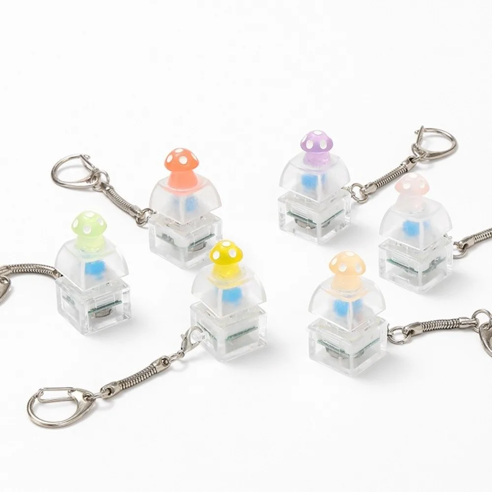 Press Light Clicker Fidget Keychain Clear Translucent Clicking Duck Keychain Compact Lightweight Clicking Pressure Relief