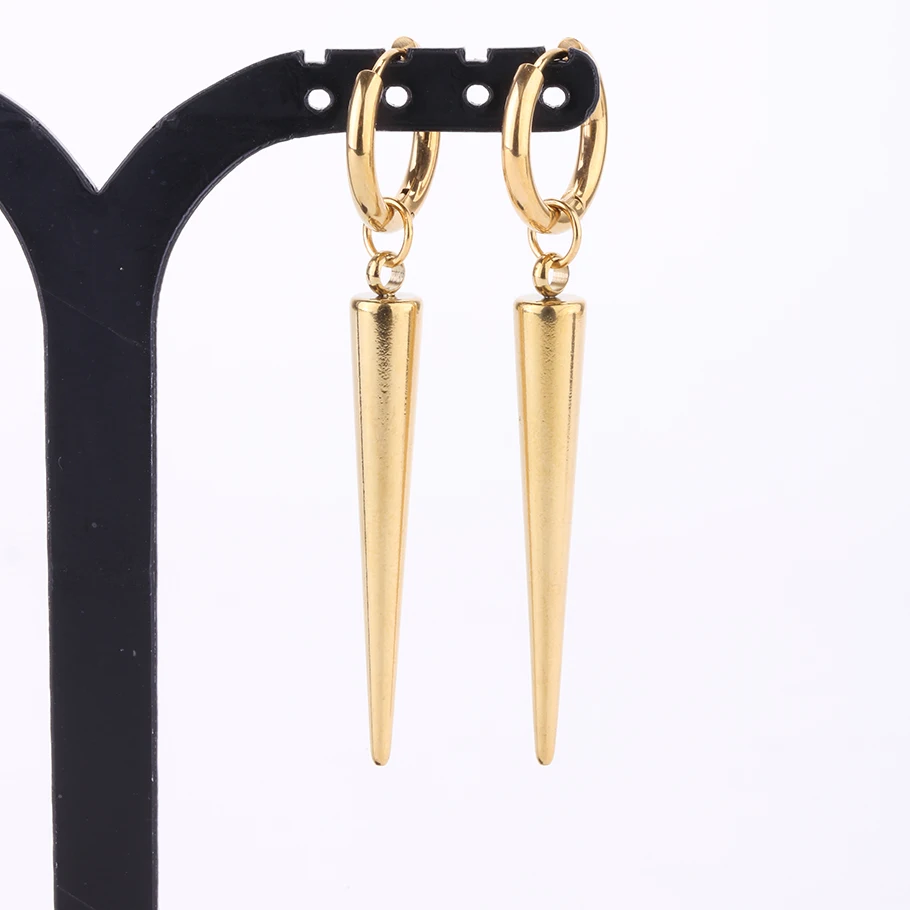 1Pair Golden Different lengths Metal Rivet For Women Men Ear Studs For Women Punk Hip Hop Personality Earrings Fashion Jewelry