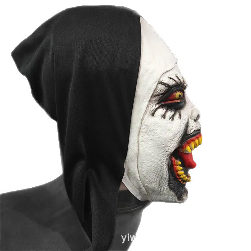 หน้ากากแม่ชีสำหรับคอสเพลย์ หน้ากากแม่ชีสยองขวัญสำหรับฮาโลวีน อุปกรณ์ประกอบฉากหนังสยองขวัญ ชุดคอสเพลย์