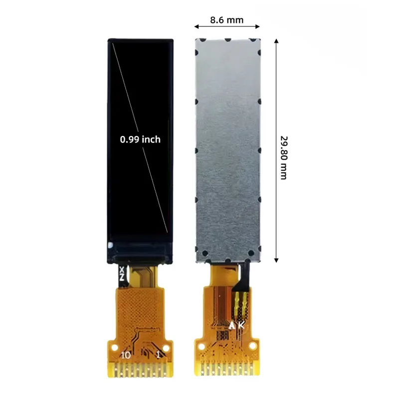 شاشة TFT LCD مقاس 0.99 بوصة GC9D01 Driver - شاشة شريطية طويلة بدقة 40 × 160، لوحة ألوان لواجهة SPI