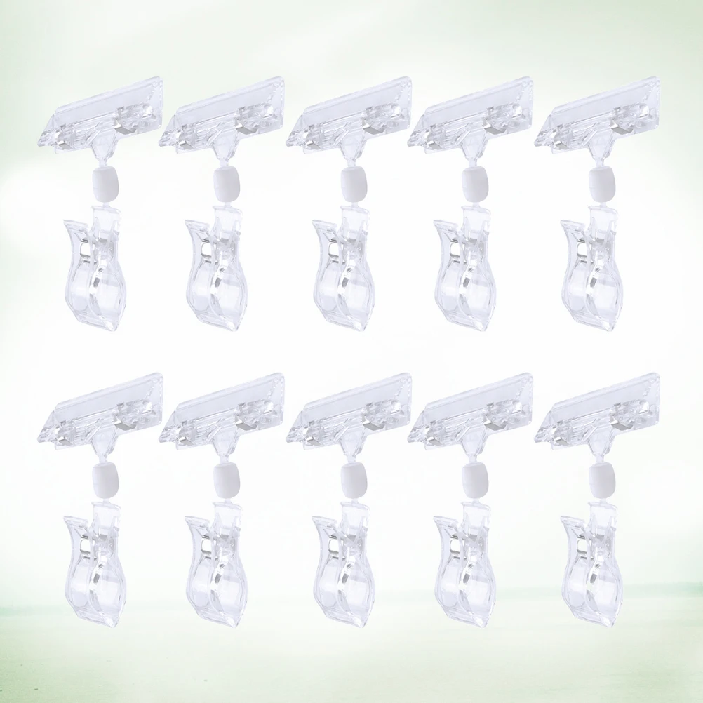 

25 Pcs Transparent Universal Clip Rack Tag Shelf Rotatable Clear Crystal Clamp Frame