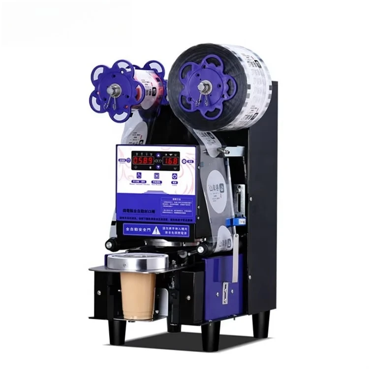 

Fully Automatic Paper Plastic Film Bubble Milk Tea Boba Cup Sealer Sealing Machine Suppliers Price