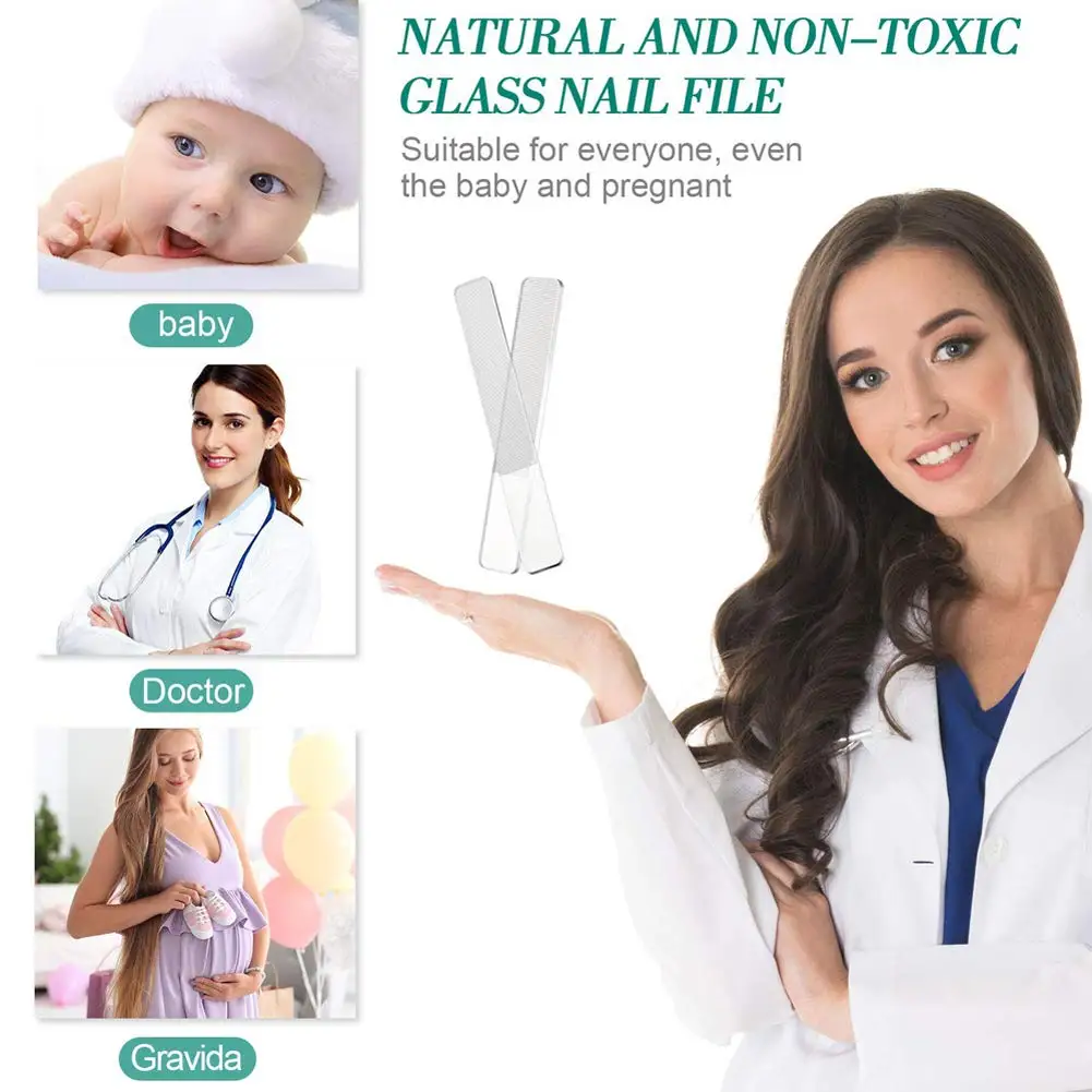 Lime à ongles pour Nail Art, ponçage Transparent, polissage, lime en verre Nano Durable, fournitures professionnelles de manucure, accessoires et outils