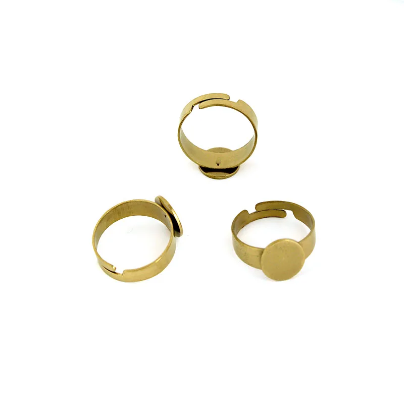 10Pcs Stainless Steel Ring Base Adjustable Blank Rings