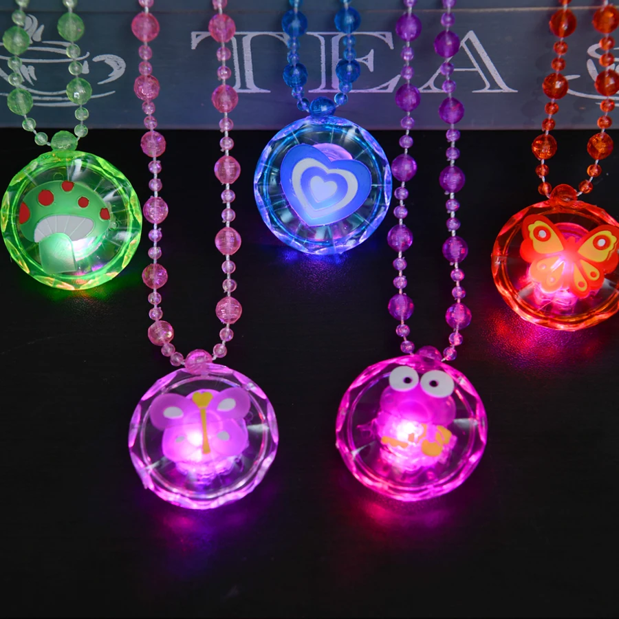 5/10/20/30/50 PCS Luminous Necklace Kids Girls Led Flashing Pendant Necklace Children Birthday Party Gift Glowing Necklace Toys