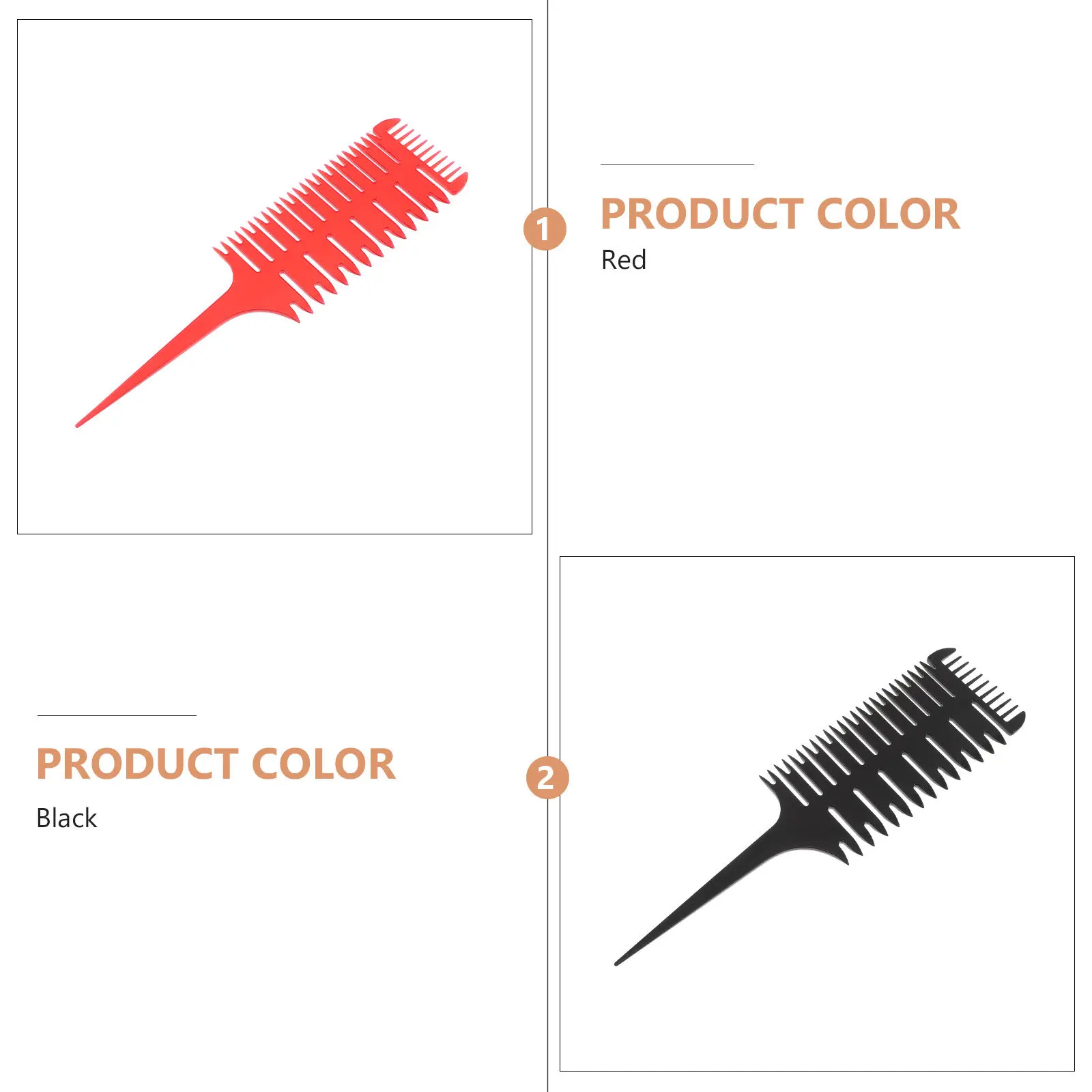 2 قطعة مجموعة مشط التصميم الفني هيكل السمكة تصميم ذيل اللون تسليط الضوء على تقسيم الصباغة وفك تشابك صالون تصفيف الشعر المنزلي