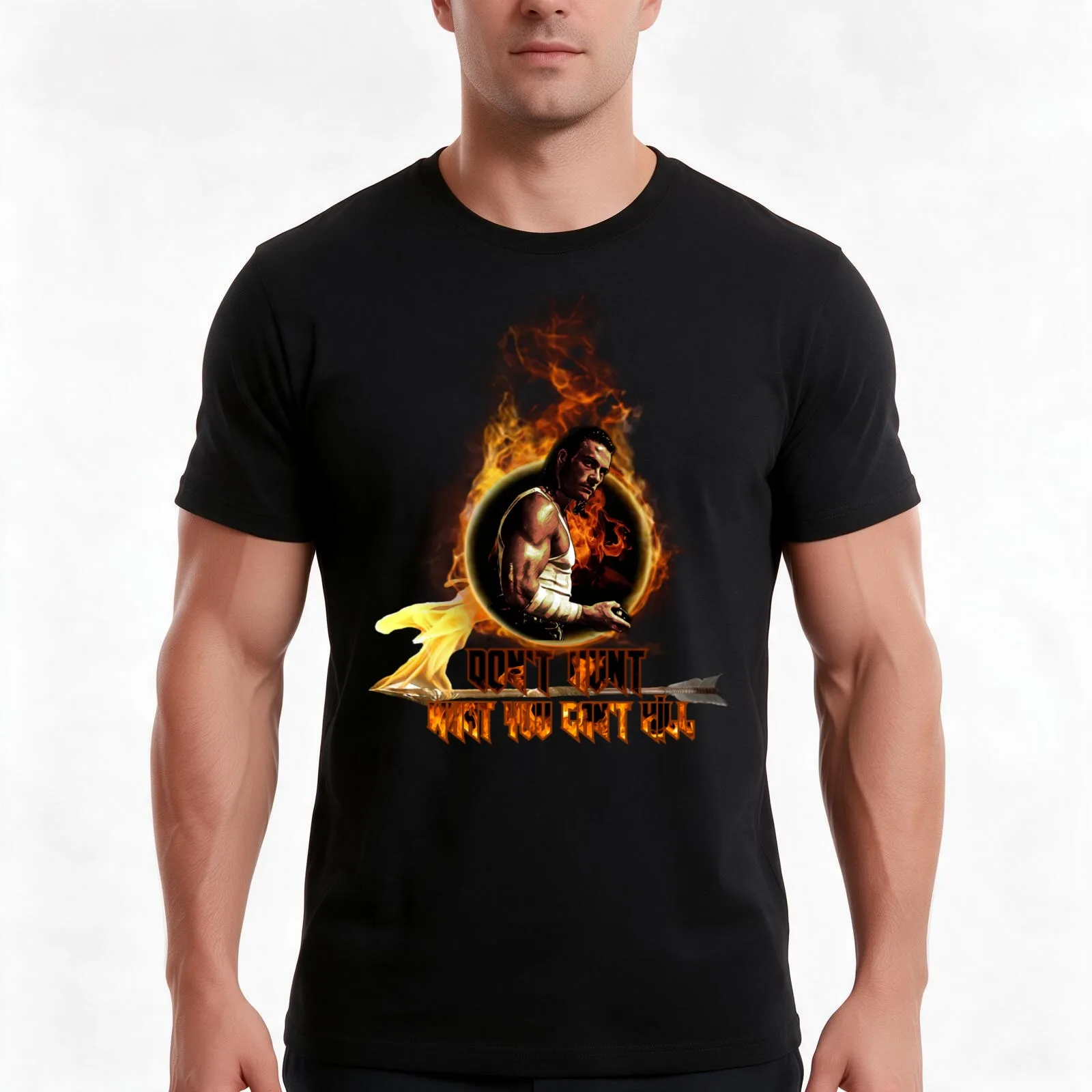 Van Damme Hard Target T-Shirt, Summer Casual Cotton Tee, Oversized Streetwear Tops, Vintage Graphic Print, Unisex Men Women
