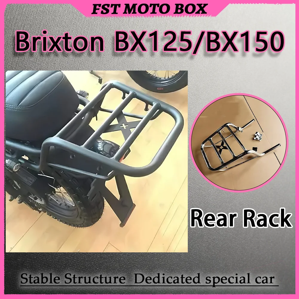 FOR Brixton BX125/BX150 Rear Luggage Rack Top Case Bracket- Numerically Controlled Bending Thickened Seamless Steel Construction