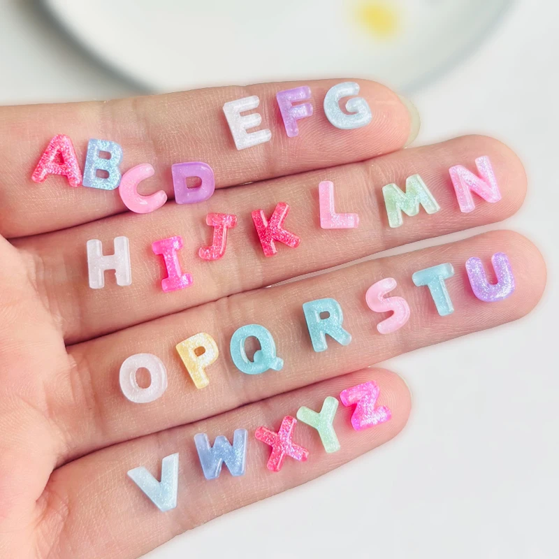 150PCS Cute Mini Color Mini Cartoon Letter Series Nail Flat Bottom rhinestone Decoration DIY Scrapbook Accessories A77
