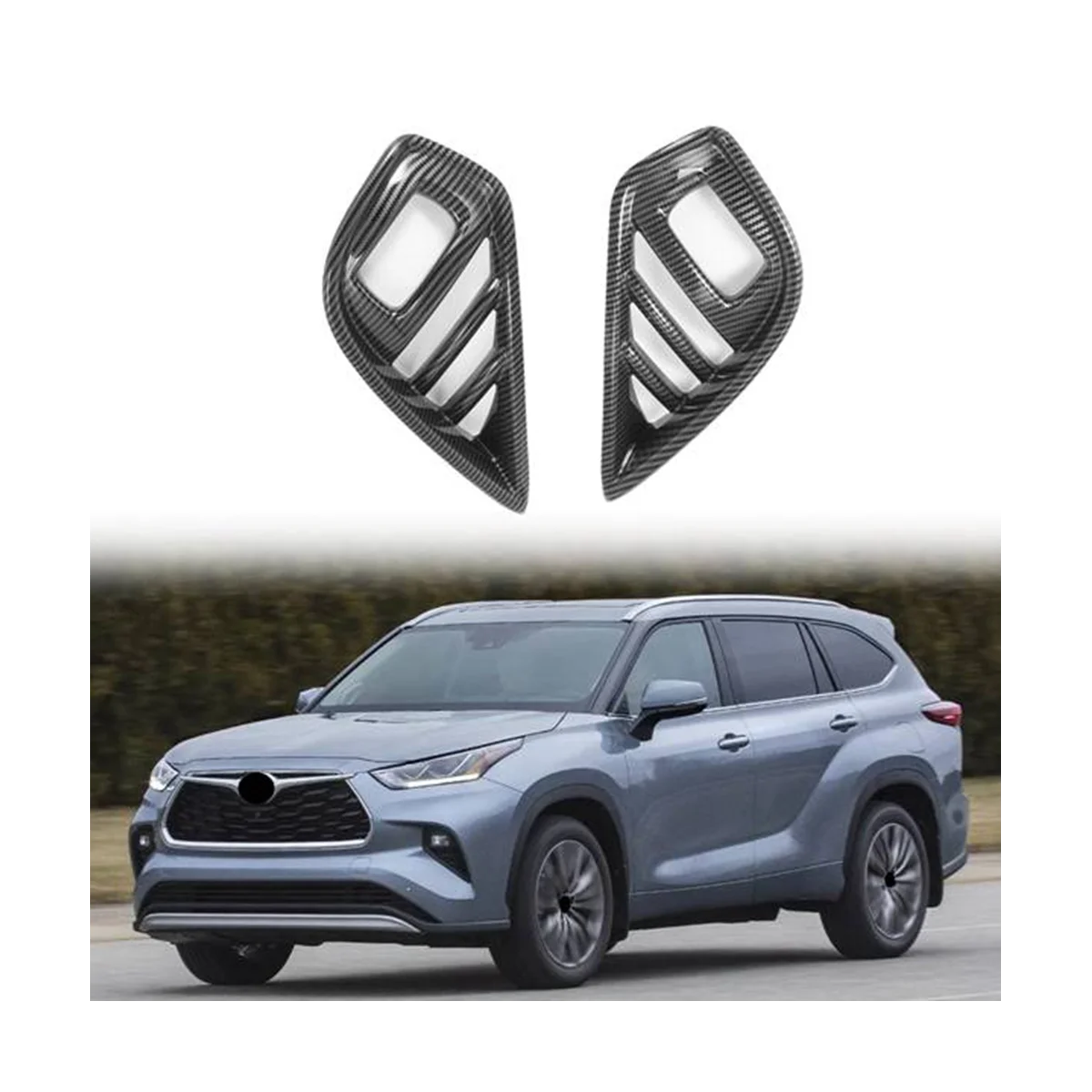 For 2020 2021 Car ABS Carbon Fiber Front Fog Light Lamp Cover Trim Foglight Bezel Decoration Frame