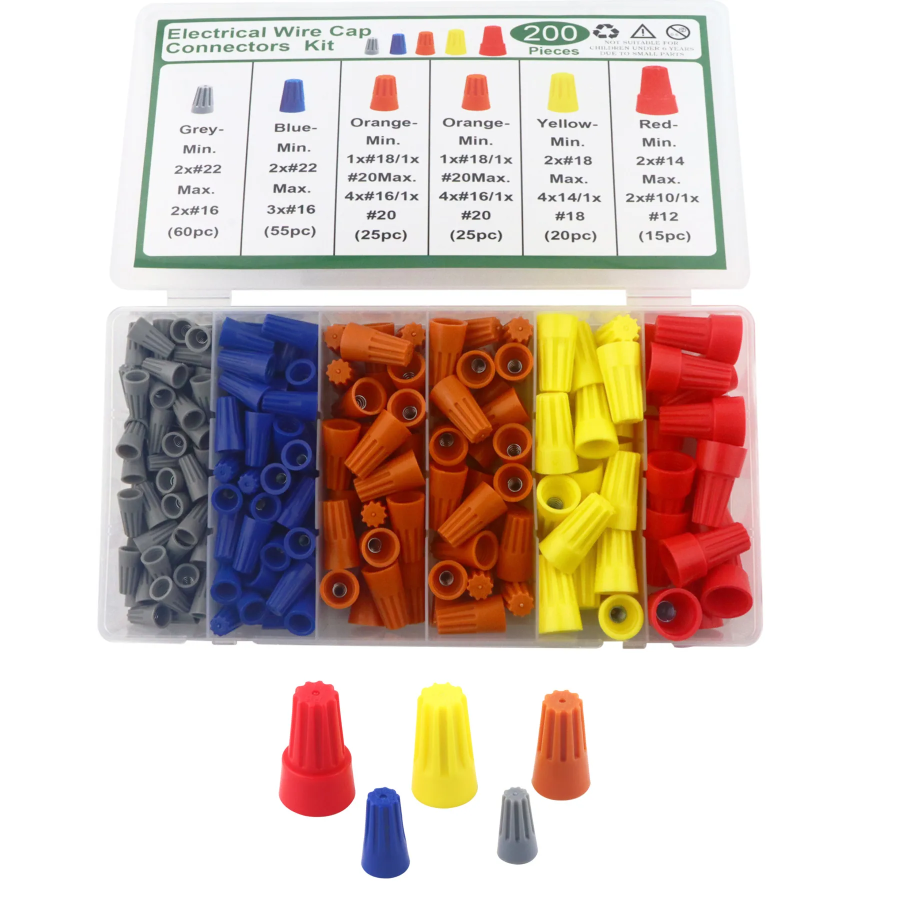 

Колпачки для проводов, 150 шт. и 200 шт. Пружинные портативные колпачки для проводов для быстрого подключения