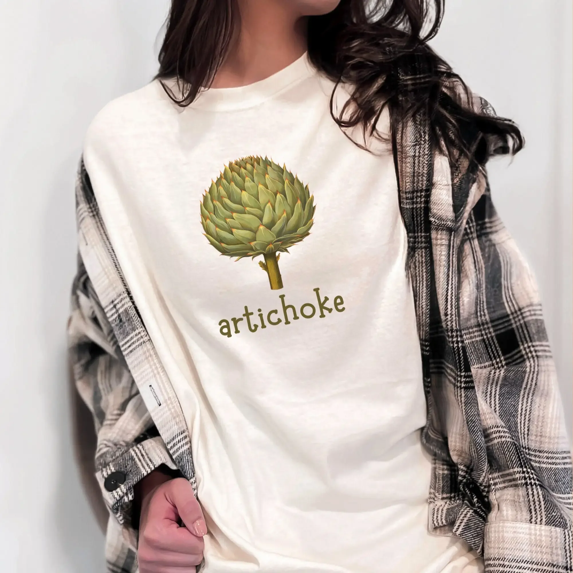 

Vintage Botanical T Shirt Fall Autumn Aesthetic Comfort Colors Artichoke Lover Green Nature Cottagecore Artichokecore tee