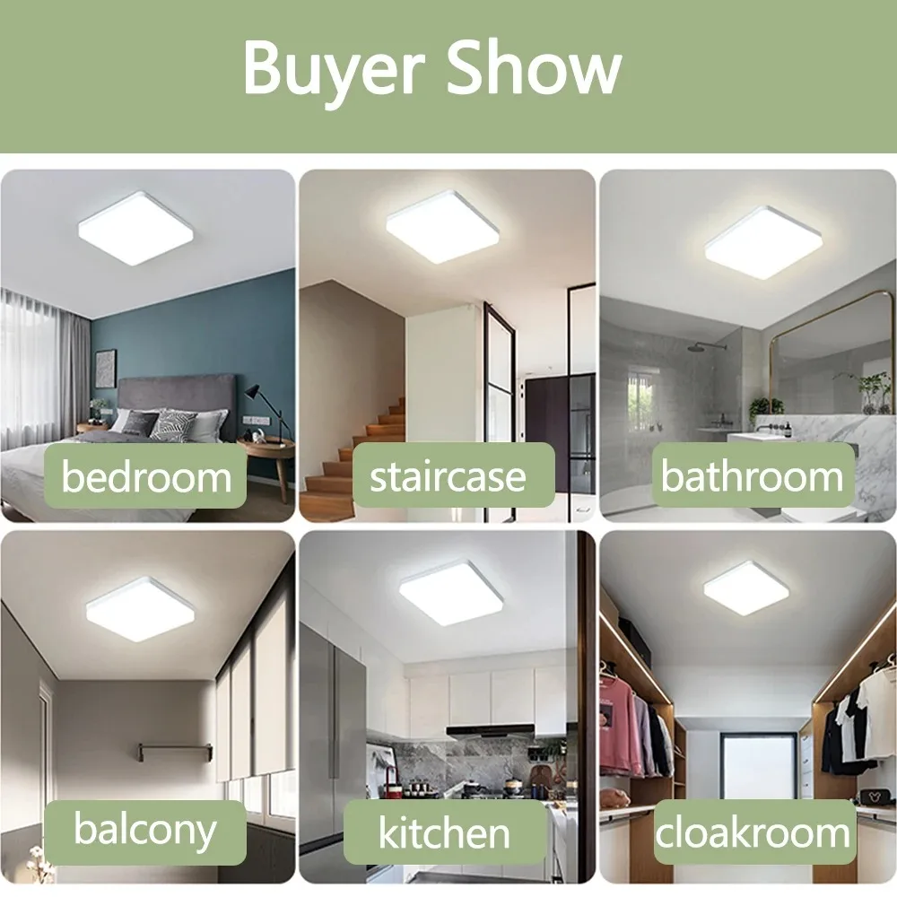 Square Led Ceiling Lamp for Living Room 110V 220V Modern Ceiling Light 18W 24W 36W 48W Bedroom Lights Bathroom Kitchen Lighting