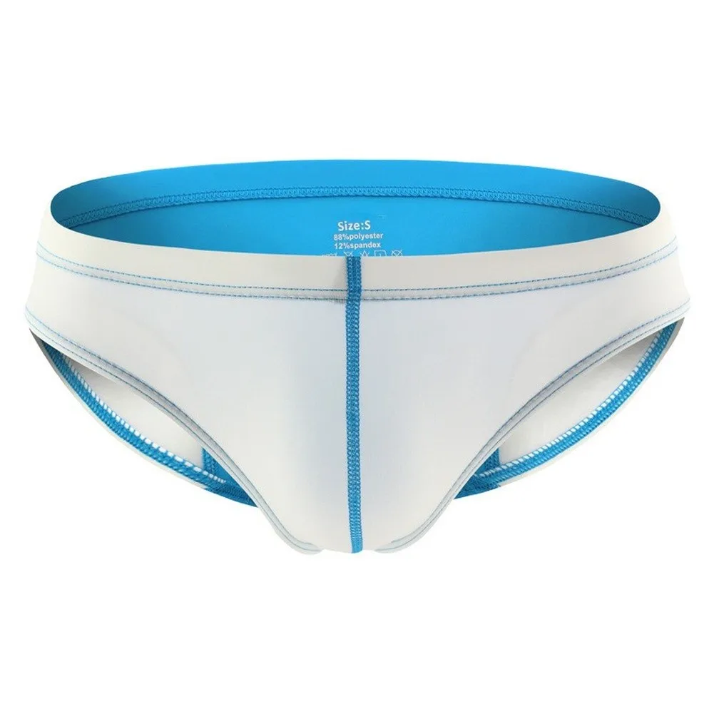 Men's Low Waist Briefs Underwear Bulge Pouch Contrast Color Underpants Panties Breathable Brief Jockstrap Pouch Panties