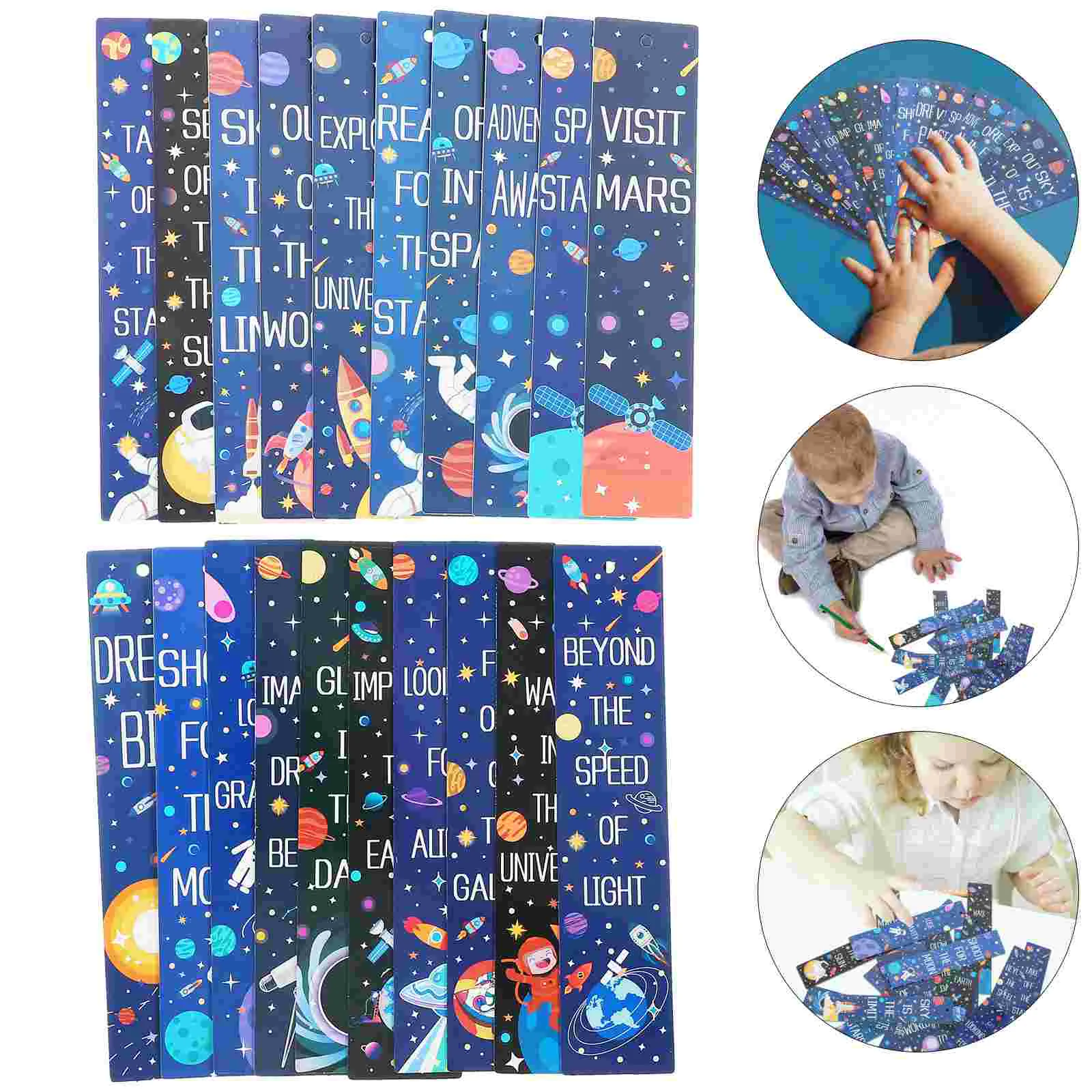 

20 Pcs Decorations Space Bookmark Child Bookmarks Paper Party Favors Themed Gifts