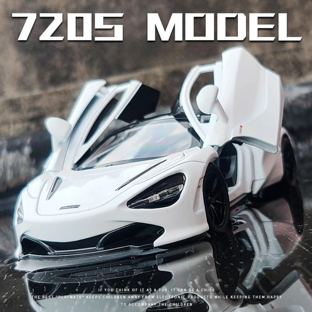 1:32 Scale 720S Toy Car Model Alloy Diecast Simulation Doors Opened Lift Tail Wing Miniature Supercar Models Boy Collection Gift