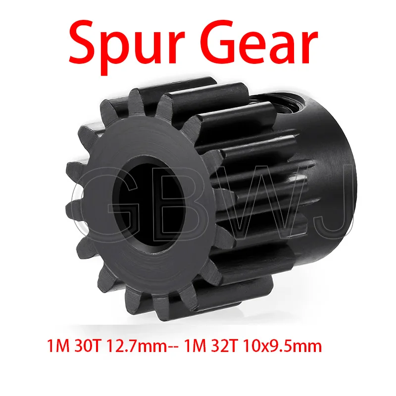 

1Pcs Module 1 Motor Gear 1M30T-32T Carbon Steel Material Blackening Spur Gear Bore Size 6/8/10/12/14/15/16/17mm