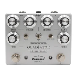 Demonfx GLADIATOR Guitar Effect Pedal Distortion Overdrive  Dual Overdrive Preamp With True Bypass NEW