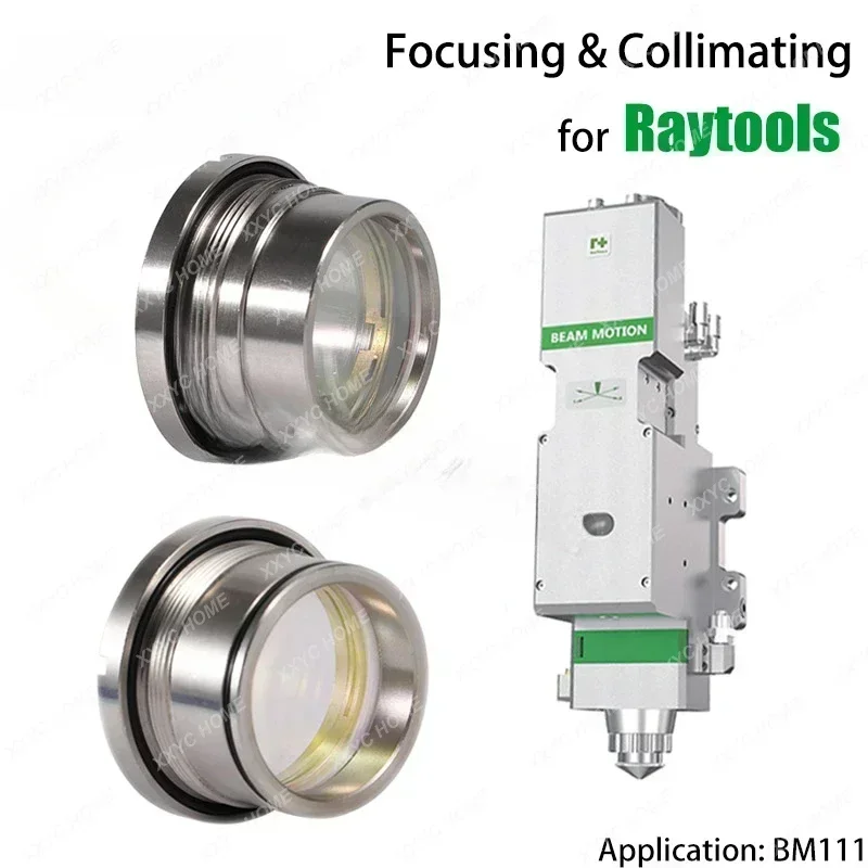 Raytools BM111 عدسة تركيز بالليزر D30 F100 F125 0-3KW مع حامل عدسة لرأس قطع الألياف البصرية السيليكا JGS1