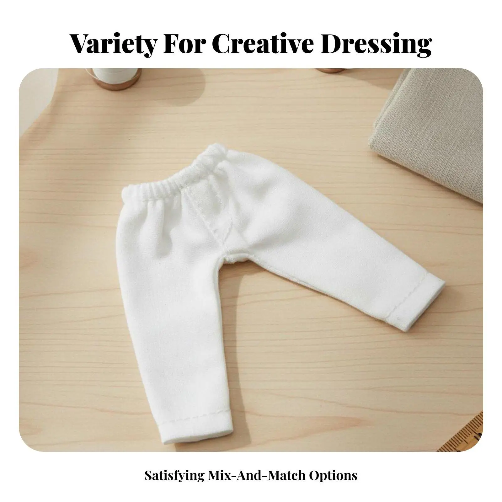 Doll Pants Solid Color Textile Long Pants Mix Match Wardrobe Doll Clothes for OB