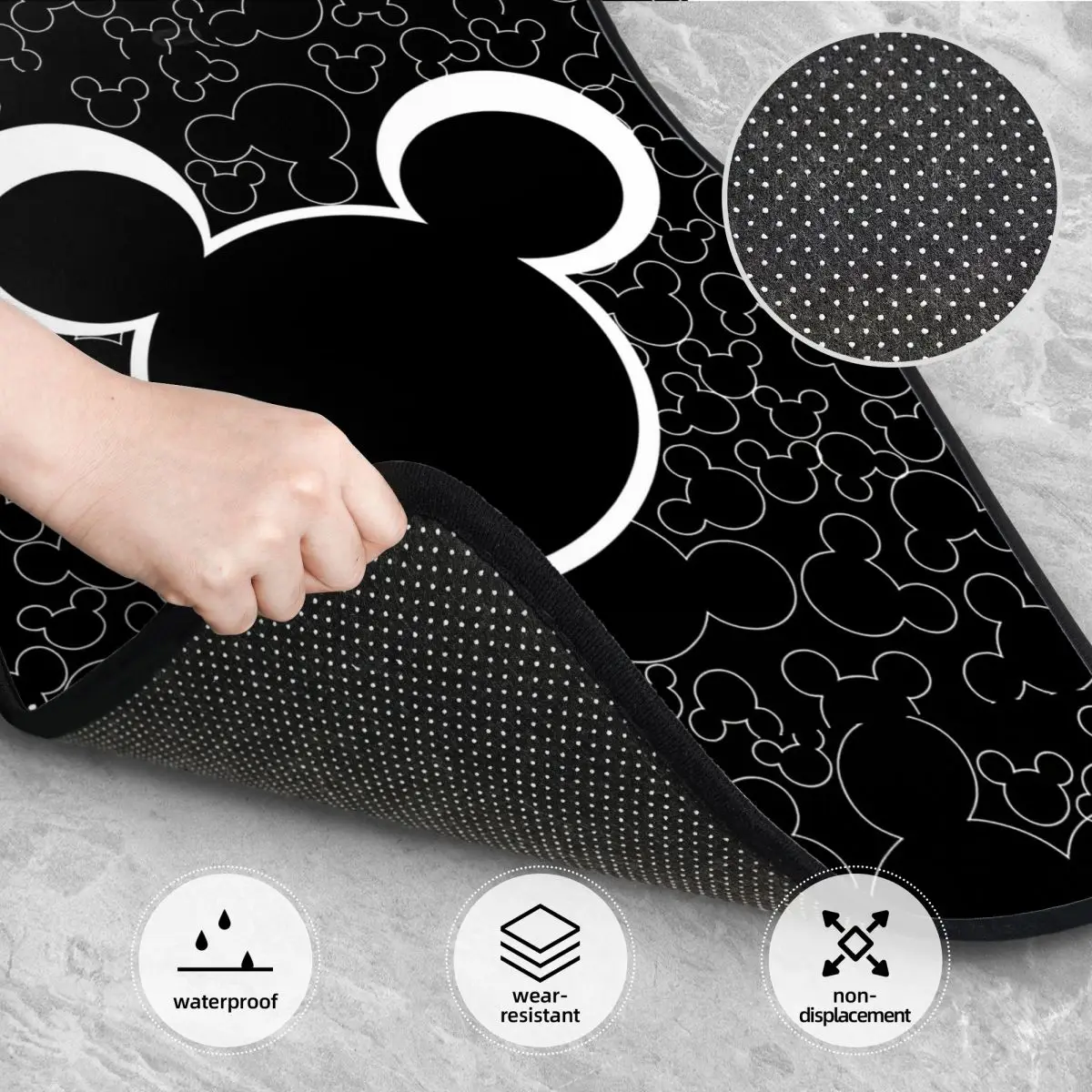 Mickey Mouse Universal Fit Car Floor Mats Cute Car Carpet Mat Set of 4pcs with Anti-Slip Backing Fit for SUV Trucks