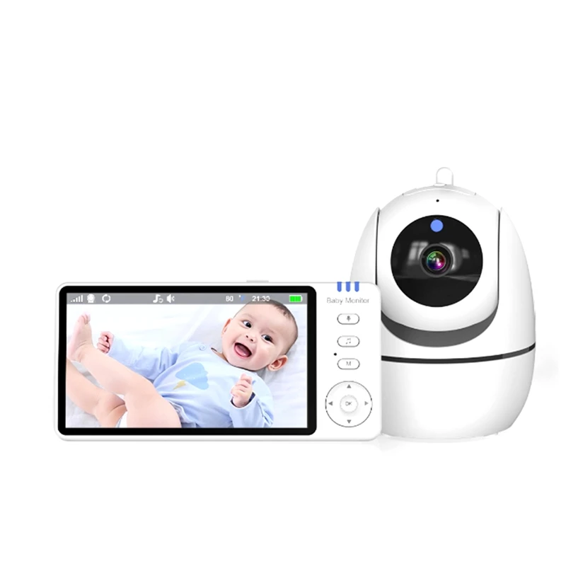 5 Inch Video Baby Monitor Indoor Two-Way Audio Mother Kids Surveillance 2.4G Mini PTZ Home Security Cam