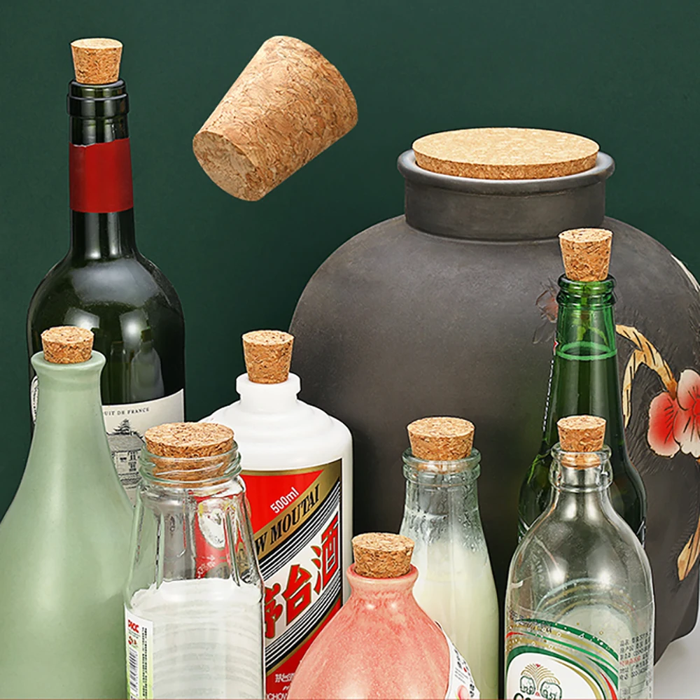 1/2/5/10pcs Cork Stoppers, Bottle Cork Stoppers, Wooden Conical Cork Stoppers, Suitable For Bottle Handicrafts And Wine Bottles